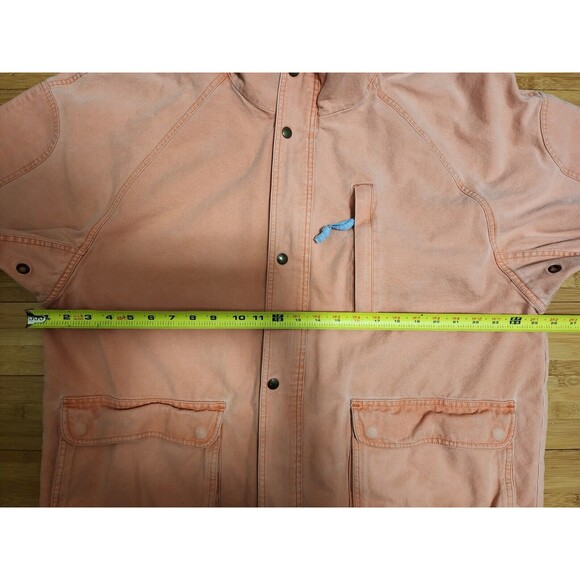 VTG 80s EDDIE BAUER Barn Coat Utility Field Lined Insulated Orange Jacket Mens L - Picture 9 of 11